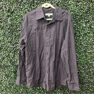 Pronto uomo Men's Black Striped Shirt